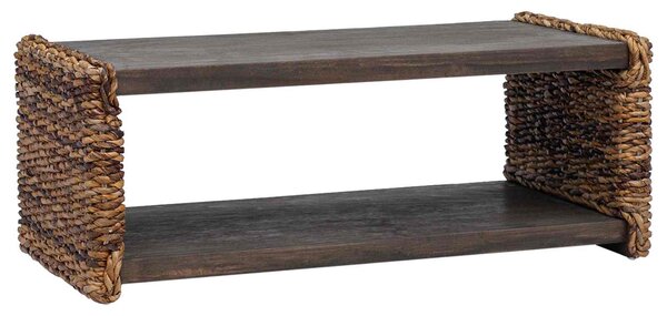 Dohányzóasztal Természetes 90 x 45 x 35 cm Tömör Mahagóni Fa