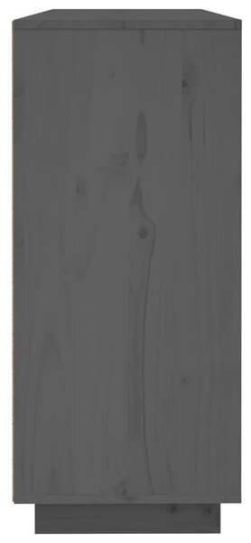 VidaXL Tömörfenyő Tálalószekrény - Szürke - 120x35x80 cm