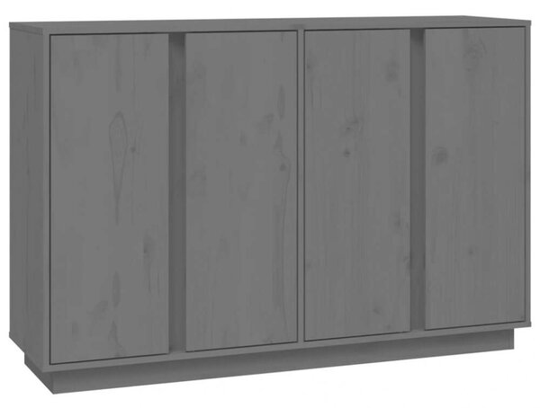 VidaXL Tömörfenyő Tálalószekrény - Szürke - 120x35x80 cm