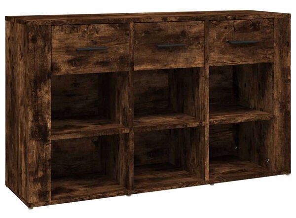 VidaXL füstös tölgyszínű szerelt fa tálalószekrény 100x30x59,5 cm