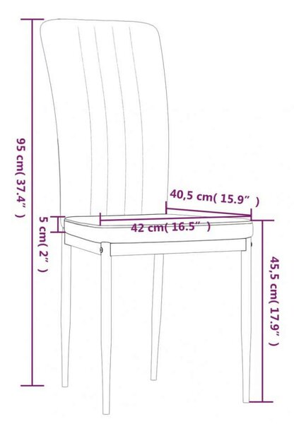 VidaXL Bordó Bársony Étkezőszék - 4 db