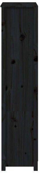 VidaXL fekete tömör fenyőfa magasszekrény 80 x 35 x 154 cm