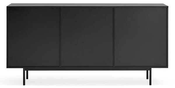 Fekete-natúr színű alacsony komód tölgyfa dekorral 159x80 cm Sierra – Teulat