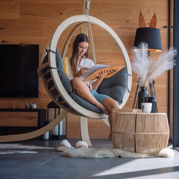 SwingPod Függőfotel Állvánnyal - Grafit - 120x120x82cm