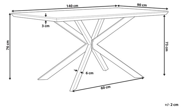 Étkezőasztal SPECTRA Sötétbarna 140 cm 90 cm