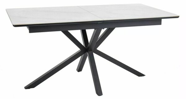 Logan Ceramic Bővíthető Étkezőasztal Kerámia-MDF Mattfehér Csillag Vázzal