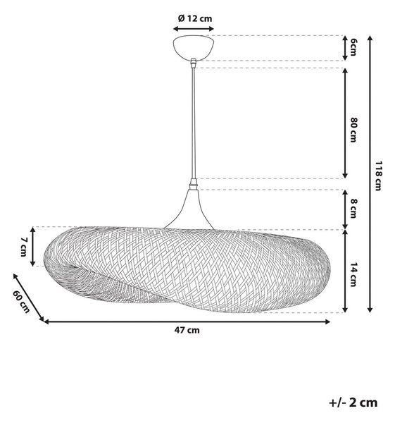 Függőlámpa BOYNE Bambusz Világosbarna