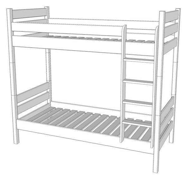 Leo - Duplex Fenyő Emeletes Ágy - 90x200 cm