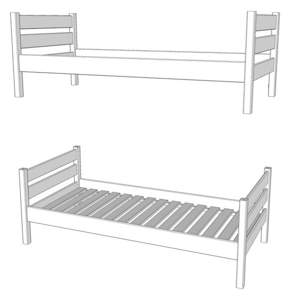 Leo - Duplex Fenyő Emeletes Ágy - 90x200 cm