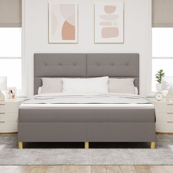 Box Spring Ágy Matraccal Taupe Super King Szövet