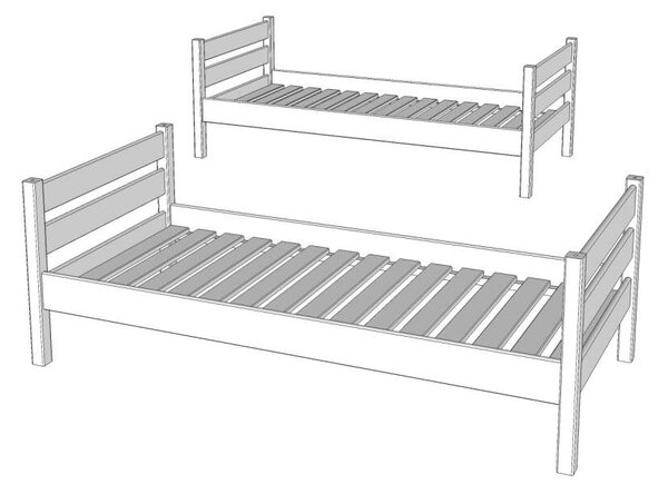 Leo - Duplex Fenyő Emeletes Ágy - 90x200 cm