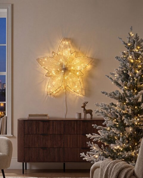 Kültéri függő dekoráció LED HOFSOS 50 cm Csillag Ezüst