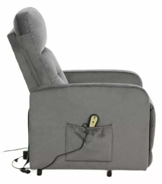 Otus II Elektromos Bársony Relax Fotel Szürke