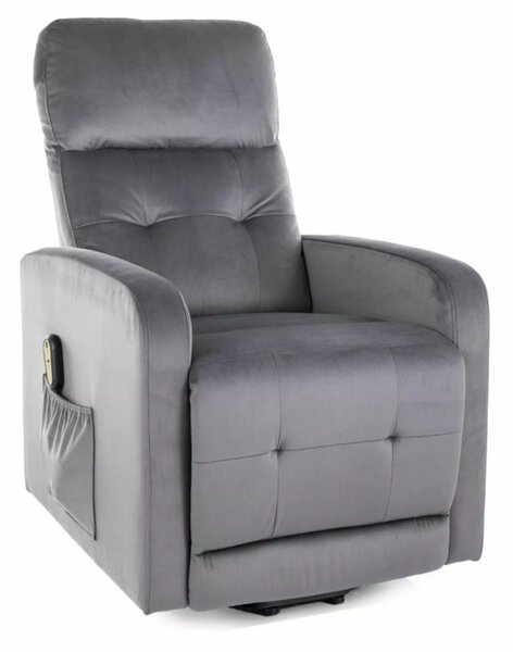 Otus II Elektromos Bársony Relax Fotel Szürke