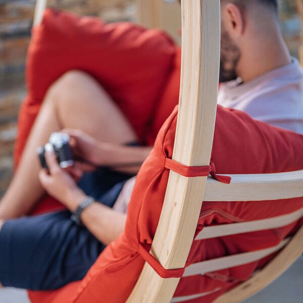 SwingPod Függőfotel - Piros Párna - 120x120cm