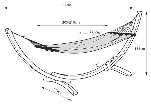 Breve Függőágy Állvánnyal - Prémium Pamut - 310cm
