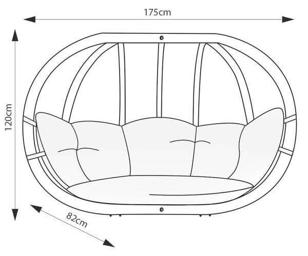 SwingPod XL Függőfotel - Kétszemélyes - Fa