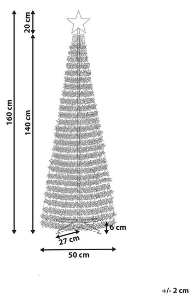 Karácsonyi padló dekoráció alkalmazással SAARLOQ 160 cm Karácsonyfa Zöld