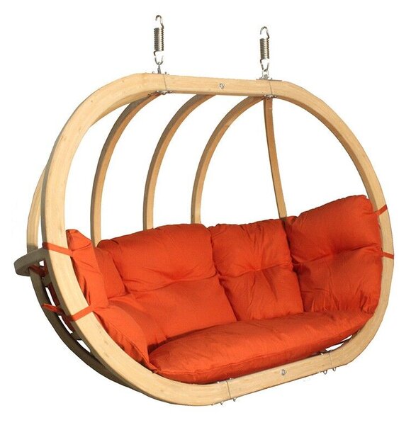 SwingPod XL - Kétszemélyes Függőfotel - Fa - Piros Párna
