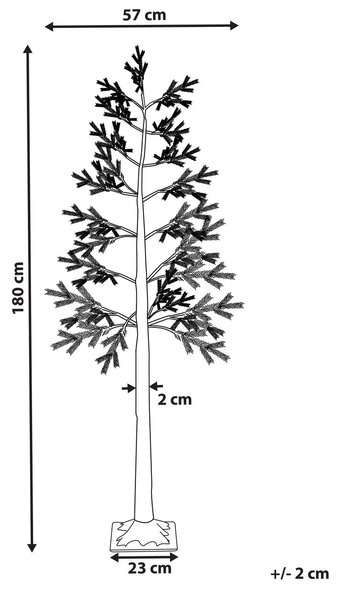 Kültéri dekoráció LED ALBIONI 180 cm Fa Fehér