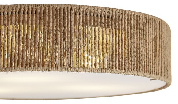 Japandi mennyezeti lámpa természetes színben, 46 cm-es búrával, 3-égős - Luz
