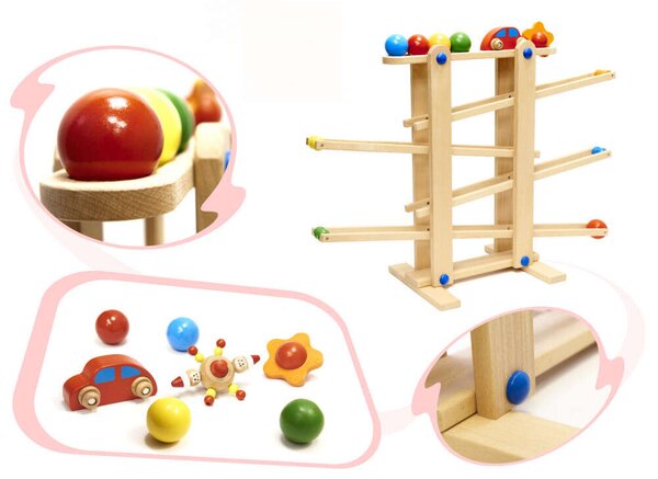 IKonka fából készült montessori Labdapálya XXL