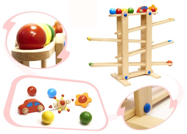 IKonka fából készült montessori Labdapálya XXL