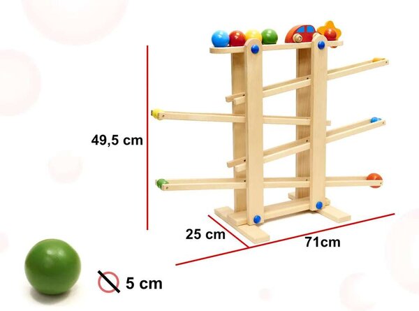 IKonka fából készült montessori Labdapálya XXL