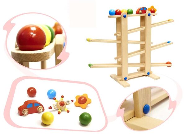 IKonka fából készült montessori Labdapálya XXL
