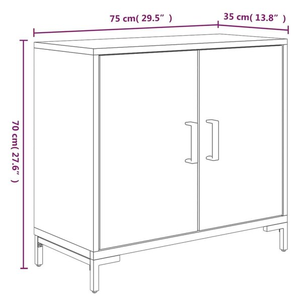 VidaXL Rusztikus Fenyőfa Tálalószekrény - 75x35x70 cm