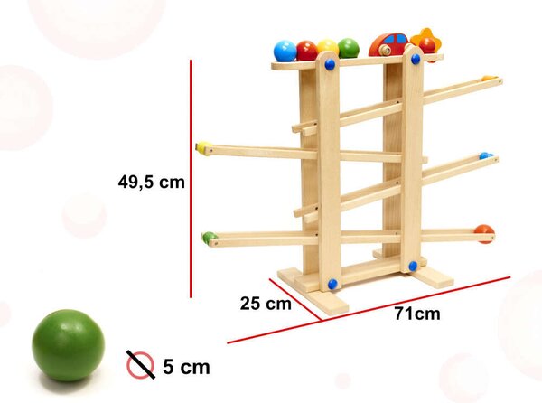 IKonka fából készült montessori Labdapálya XXL