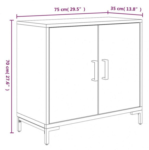 VidaXL Rusztikus Fenyőfa Tálalószekrény - 75x35x70 cm