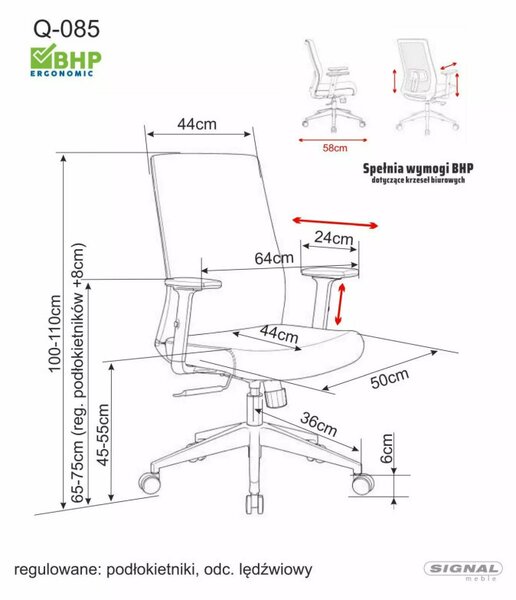 Q-085 ergonomikus forgószék fekete műbőr multiblock mechanizmussal