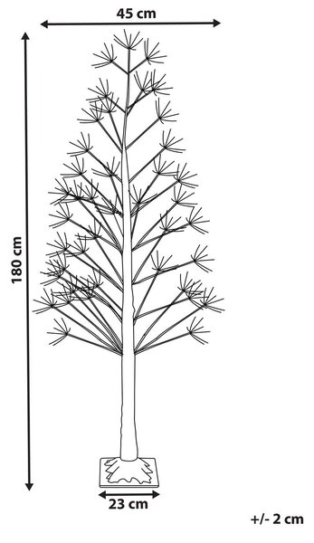 Kültéri dekoráció LED ALBIONI 180 cm Fa Fehér
