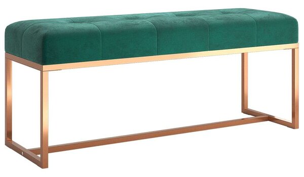 Bársony Ülőpad - Sötétzöld - 110x36x45 cm