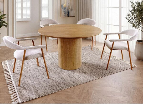 Lagos D szék Raven kárpittal világos bézs tölgy vázzal