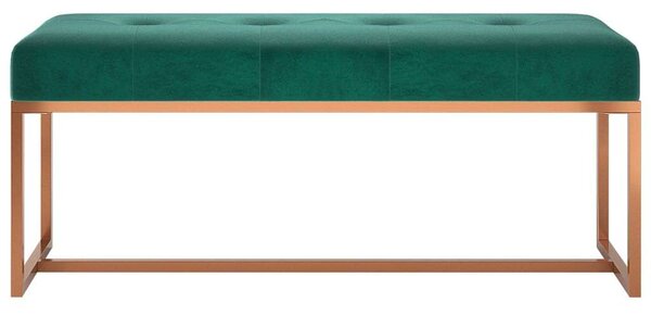 Bársony Ülőpad - Sötétzöld - 110x36x45 cm