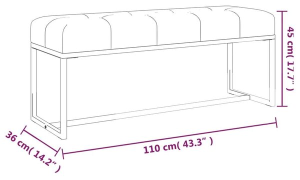 Bársony Ülőpad - Sötétzöld - 110x36x45 cm
