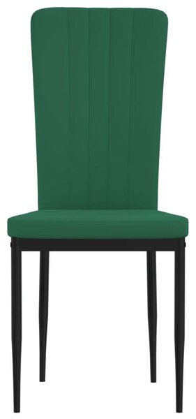 VidaXL Bársony Étkezőszék - Sötétzöld - 2 db