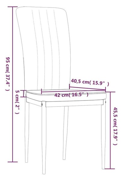 VidaXL Bársony Étkezőszék - Sötétszürke - 4 db