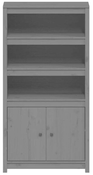 VidaXL szürke tömör fenyőfa magasszekrény 80 x 35 x 154 cm