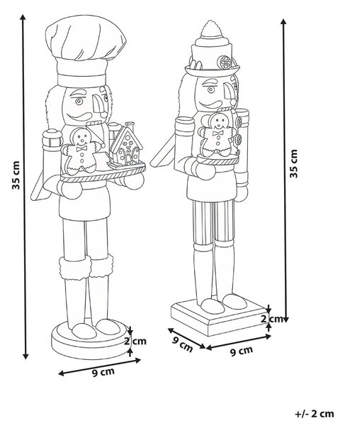 Kétdarabos dekorfigura szett BODSJON 35 cm Diótörő Piros/fehér