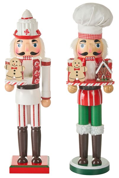 Kétdarabos dekorfigura szett BODSJON 35 cm Diótörő Piros/fehér