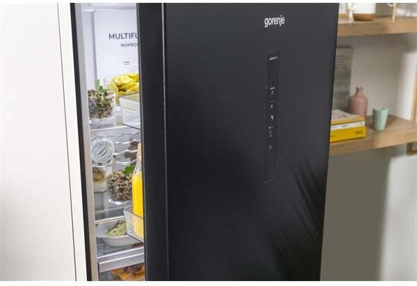 Gorenje NRK619EABXL4 Alulfagyasztós hűtőszekrény, 300 l, 185 cm, No-Frost, E energiaosztály, Fekete (NRK619EABXL4)