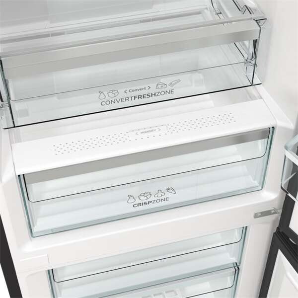 Gorenje NRK619EABXL4 Alulfagyasztós hűtőszekrény, 300 l, 185 cm, No-Frost, E energiaosztály, Fekete (NRK619EABXL4)