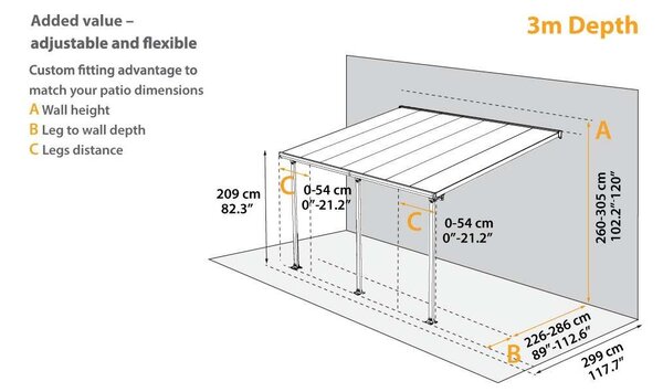 Palram - Canopia Sierra 3000 fehér 3 x 3 pergola