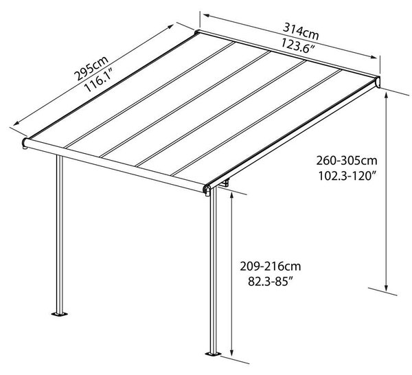 Palram - Canopia Sierra 3000 fehér 3 x 3 pergola