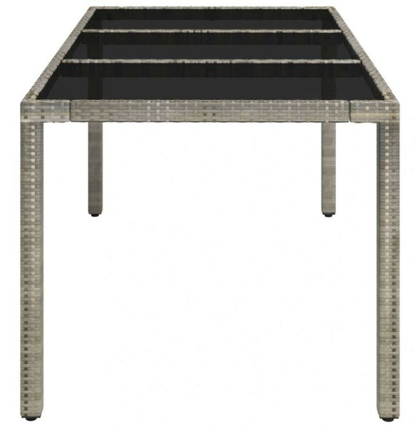 VidaXL Kerti Asztal - Polyrattan - Üveglap - 150x90 cm
