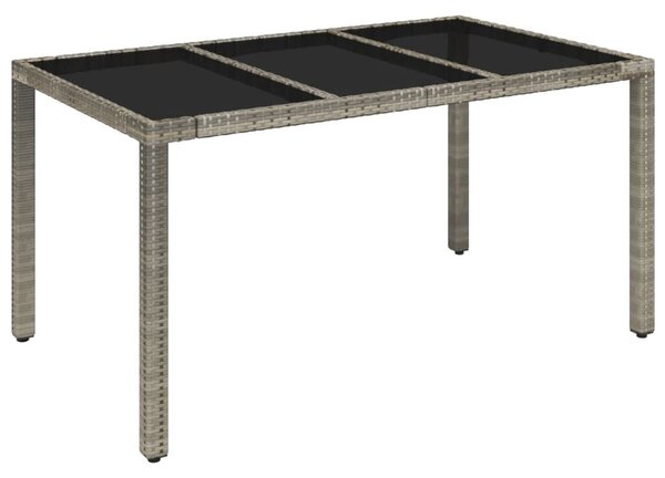 VidaXL Kerti Asztal - Polyrattan - Üveglap - 150x90 cm