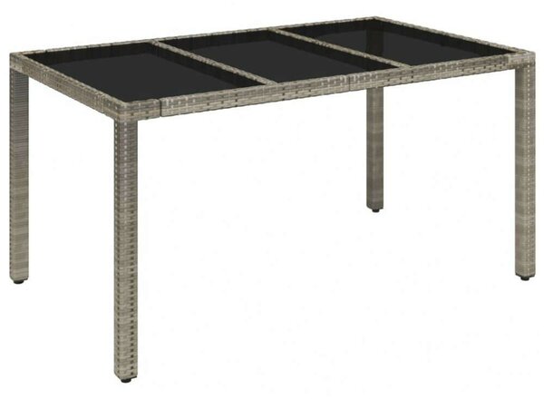 VidaXL Kerti Asztal - Polyrattan - Üveglap - 150x90 cm